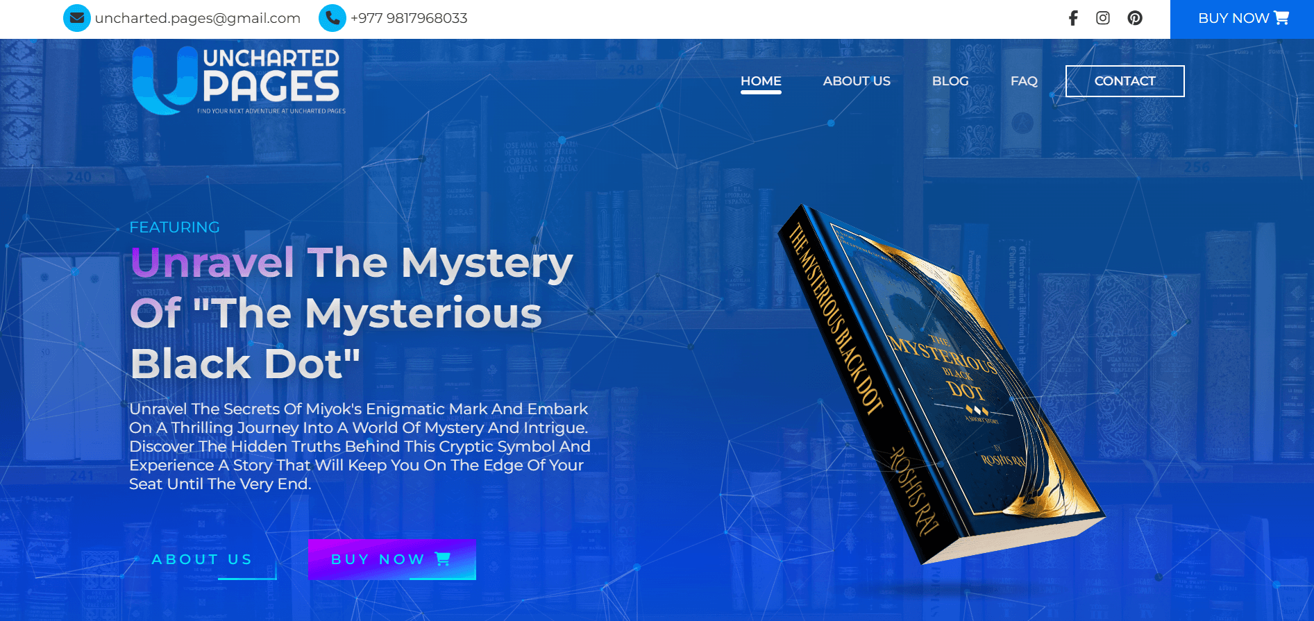 Uncharted Pages platform showcasing immersive storytelling interface with animations and book purchasing features